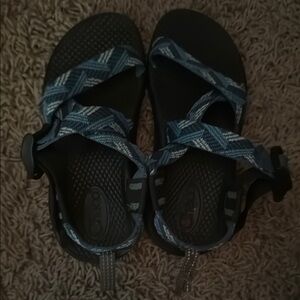 Chaco Blue and Black Outdoor Sandals with Adjustable Straps
